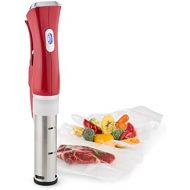 TESTSIEGER* Klarstein Quickstick Sous Vide Garer (3D Circulation, 1300 Watt, 50-95°C Temperaturbereich, bis 20 Liter Fuellvolumen, LCD Touch-Display) rot