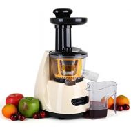 Klarstein Fruitpresso - Entsafter, vertikale Saftpresse, Edelstahl-Mikrosieb, Slow Juicer, 150 Watt, 70 U min, Schneckenpresswerk, Vor-und Ruecklauf, 2 Auffangbehalter, creme