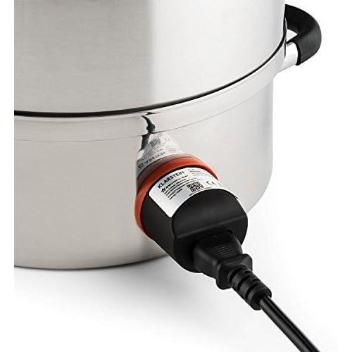  Klarstein Applebee - Elektrischer Dampfentsafter, Edelstahl Fruchtentsafter, 1500 W Starkes Heizelement, integriertes 1500 W, 8 L Volumen, Ø 25 cm, Cool-Touch-Griffe, inkl. Zubehoer