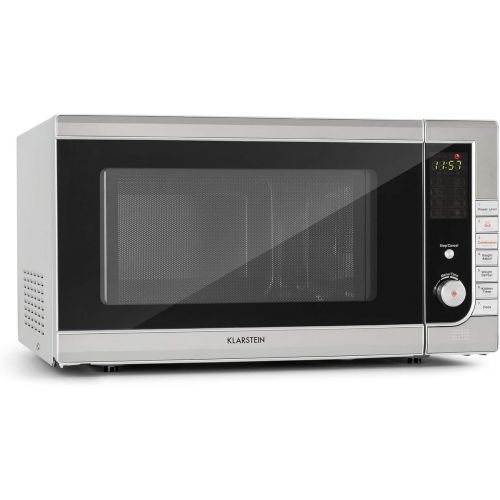  Klarstein CombiWave Mikrowelle, 1000 W, 43l Garraum (extra gross), Grillfunktion, 11 Leistungsstufen, LED-Display, digitale Kuechenuhr, Auftaufunktion, 8 Automatikprogramme, Glasdreh