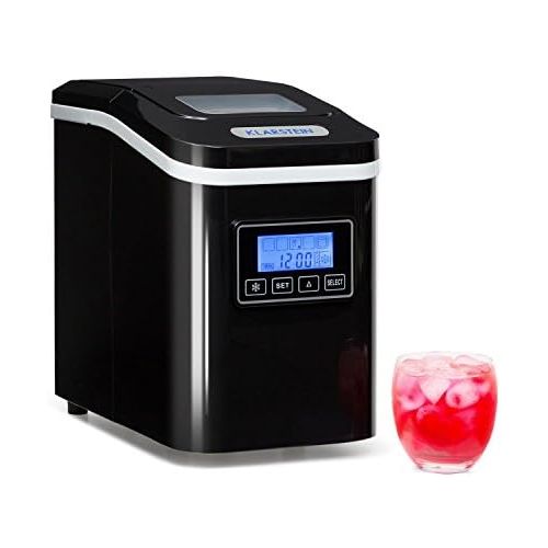  Klarstein Lannister Eiswuerfelbereiter - Eiswuerfelmaschine, Ice Maker, 10 kg / 24 h, 3 Wuerfelgroessen, Zubereitung in 8-10 min, 1,1 Liter Wassertank, Timer, LCD-Display, Sichtfenster,