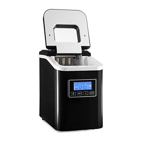  Klarstein Lannister Eiswuerfelbereiter - Eiswuerfelmaschine, Ice Maker, 10 kg / 24 h, 3 Wuerfelgroessen, Zubereitung in 8-10 min, 1,1 Liter Wassertank, Timer, LCD-Display, Sichtfenster,