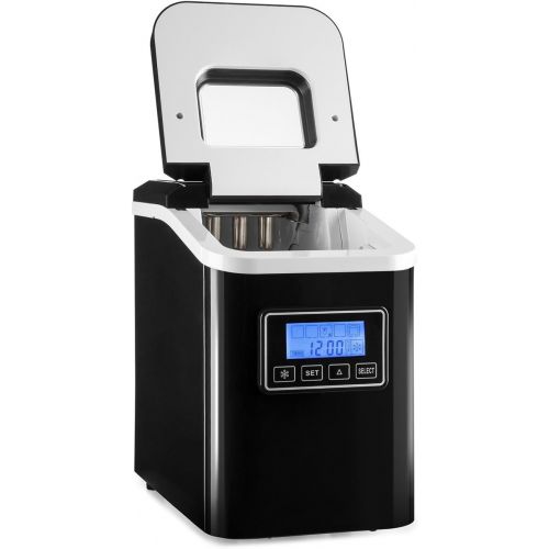  Klarstein Lannister Eiswuerfelbereiter - Eiswuerfelmaschine, Ice Maker, 10 kg / 24 h, 3 Wuerfelgroessen, Zubereitung in 8-10 min, 1,1 Liter Wassertank, Timer, LCD-Display, Sichtfenster,