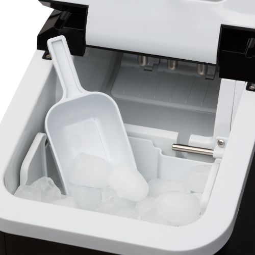  Klarstein Lannister Eiswuerfelbereiter - Eiswuerfelmaschine, Ice Maker, 10 kg / 24 h, 3 Wuerfelgroessen, Zubereitung in 8-10 min, 1,1 Liter Wassertank, Timer, LCD-Display, Sichtfenster,