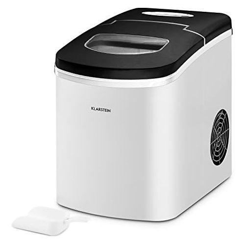  Klarstein Manhattan - Eismaschine, Eiswuerfelbereiter, Eiswuerfelmaschine, 10 kg / 24 h, 150 Watt, Zubereitung in 6-10 min, 2,2 Liter Wassertank, leiser Hochleistungskompressor, schw