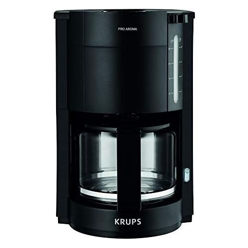  Besuchen Sie den Krups-Store Krups F30908 ProAroma Filterkaffeemaschine mit Glaskanne | 1,25L Fuellmenge | 10-15 Tassen | 1050W | Schwarz