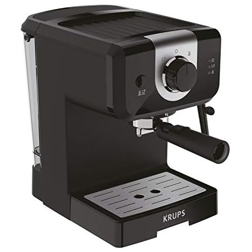  Besuchen Sie den Krups-Store Krups Opio XP320810 Kaffeemaschine, 15 bar Druck, Tassenwarmer und Milchaufschaumer, Drehregler, schwarz/silber