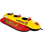 Besuchen Sie den MESLE-Store MESLE Skibob Torpedo, 3 Personen Towable-Tube, Fun-Tube, rot gelb, incl. Reparaturset, Bananen-Boot, aufblasbar, Kinder & Erwachsene, Speed-Wassergleiter, 840 D Nylon, sicher & kip