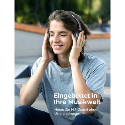  [아마존 핫딜]  [아마존핫딜]Noise Cancelling Kopfhoerer (ANC), Mpow H10 Bluetooth Kopfhoerer Over Ear mit Verbesserte Dual-Mic-ANC-Technologie, 30 Stunden Spielzeit, CSR-Chip, Faltbar fuer Reise, Arbeit, Schwarz