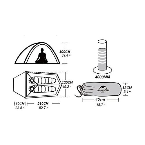  Besuchen Sie den Naturehike-Store Naturehike Cloud-up Ultraleichtes Zelt fuer 2 Personen Doppelten Zelt 3/4 Saison Camping Zelt