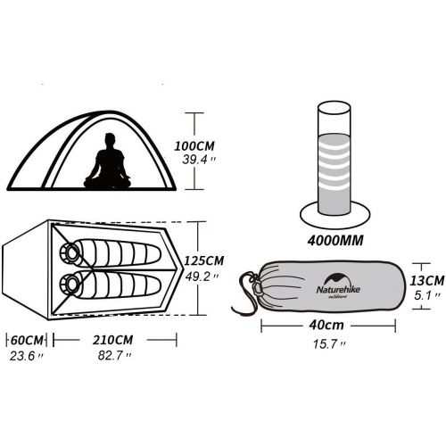  Besuchen Sie den Naturehike-Store Naturehike Cloud-up Ultraleichtes Zelt fuer 2 Personen Doppelten Zelt 3/4 Saison Camping Zelt