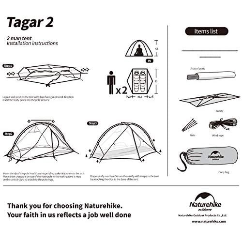  Besuchen Sie den Naturehike-Store Naturehike Tagar Ultraleicht Rucksack Zelt eine Ebene Radfahren Zelt fuer 1/2 Person