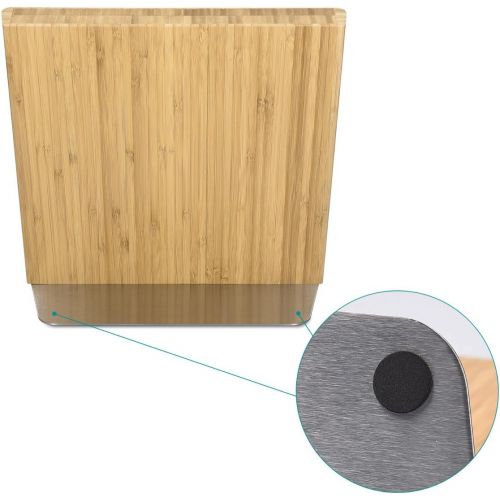  Besuchen Sie den Navaris-Store Navaris Messerhalter magnetisch Messerbrett aus Bambus - Magnet Messerblock Holz Magnethalter - Magnet-Messerblock Messer Halterung unbestueckt braun