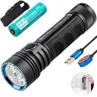 [아마존 핫딜]  [아마존핫딜]Olight Seeker 2 Pro Taschenlampe 3200 Lumen / 250 Meter 3 LEDs Leistungsstarke wiederaufladbar Seitlicher Schalter LED Taschenlampen, mit 21700 Batterie (Desert Tan)