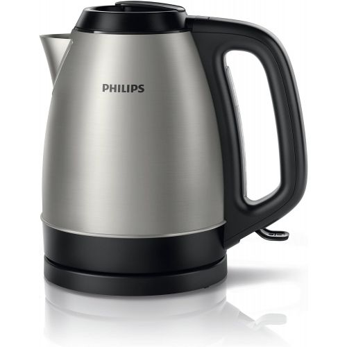 필립스 Besuchen Sie den Philips-Store Philips Wasserkocher HD9305/20 aus Edelstahl (2200 W, 1,5 L abnehmbarer Deckel, schwarz)