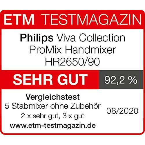 필립스 Besuchen Sie den Philips-Store Philips Stabmixer Viva HR2650/90 (800W, SpeedTouch, inkl. 2-in-1 Togo Trinkflasche & Mixbecher) edelstahl
