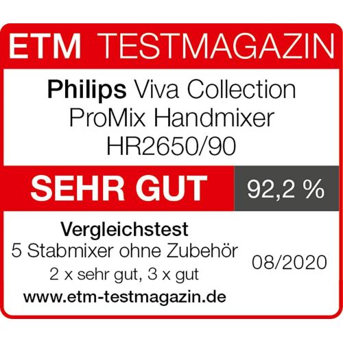 필립스 Besuchen Sie den Philips-Store Philips Stabmixer Viva HR2650/90 (800W, SpeedTouch, inkl. 2-in-1 Togo Trinkflasche & Mixbecher) edelstahl