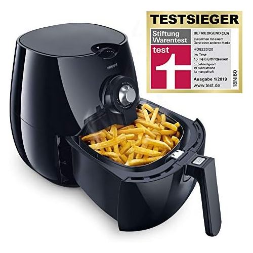 필립스 Philips HD9220/20 Airfryer - Das Original (Heissluftfritteuse, 1425 W, fuer 1-2 Personen, 800 g Kapazitat) schwarz