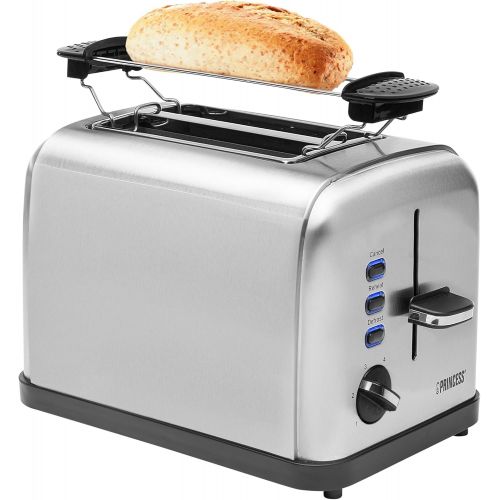  Besuchen Sie den Princess-Store Princess Edelstahl Toaster mit zwei Schlitze  herausnehmbares Kruemmelfach - Auftau-, Aufwarm- & Stoppfunktion , 142354