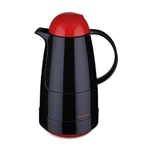  Besuchen Sie den ROTPUNKT-Store ROTPUNKT Isolierkanne 210 Christine 1,0 l | Zweifunktions-Drehverschluss | BPA Frei- gesundes Trinken | Made in Germany | Warm+Kalthaltung | Black/Electric Cardinal