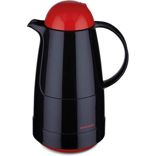  Besuchen Sie den ROTPUNKT-Store ROTPUNKT Isolierkanne 210 Christine 1,0 l | Zweifunktions-Drehverschluss | BPA Frei- gesundes Trinken | Made in Germany | Warm+Kalthaltung | Black/Electric Cardinal