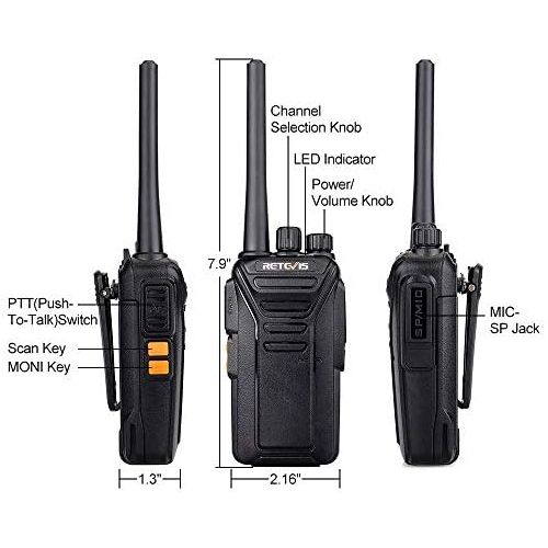  [아마존 핫딜]  [아마존핫딜]Retevis RT27 Funkgerat mit Headset Lizenzfrei PMR Funkgerate Set Walkie Talkie mit USB Ladeschale 16 Kanale VOX Monitor Notanruf mit Tastenkombination Walkie Talkies mit Headset (1