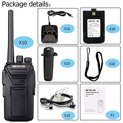  [아마존 핫딜]  [아마존핫딜]Retevis RT27 Funkgerat mit Headset Lizenzfrei PMR Funkgerate Set Walkie Talkie mit USB Ladeschale 16 Kanale VOX Monitor Notanruf mit Tastenkombination Walkie Talkies mit Headset (1