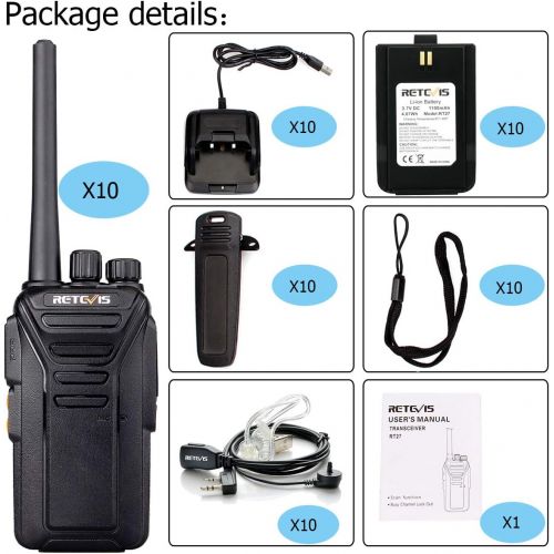  [아마존 핫딜]  [아마존핫딜]Retevis RT27 Funkgerat mit Headset Lizenzfrei PMR Funkgerate Set Walkie Talkie mit USB Ladeschale 16 Kanale VOX Monitor Notanruf mit Tastenkombination Walkie Talkies mit Headset (1