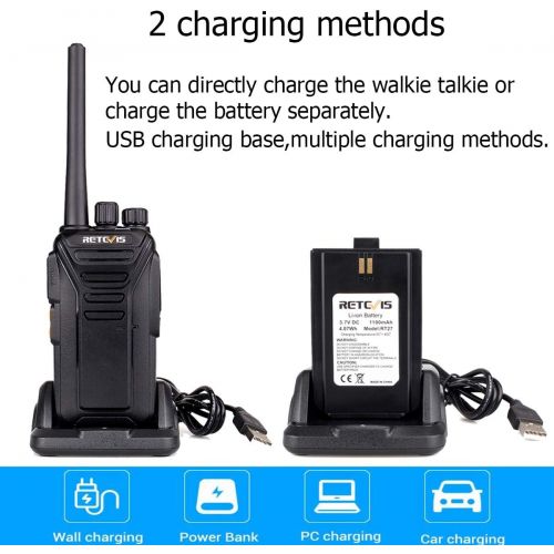  [아마존 핫딜]  [아마존핫딜]Retevis RT27 Funkgerat mit Headset Lizenzfrei PMR Funkgerate Set Walkie Talkie mit USB Ladeschale 16 Kanale VOX Monitor Notanruf mit Tastenkombination Walkie Talkies mit Headset (1