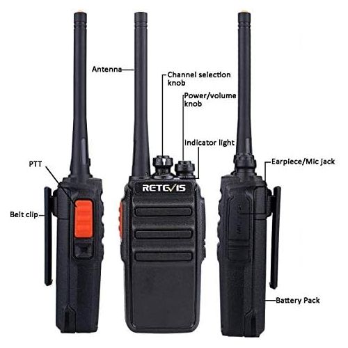  [아마존 핫딜]  [아마존핫딜]Retevis RT24 Walkie Talkie mit Headset Lizenzfrei PMR Funkgerat Set 16 Kanale Lange Reichweite Wiederauflabar EU-Stecker Ladeschale Funkgerate (1 Paar, Schwarz)