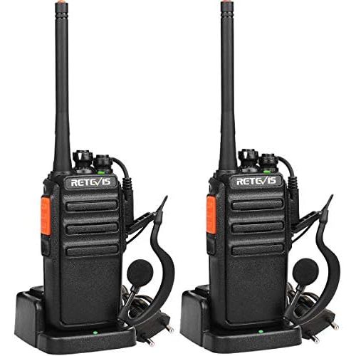  [아마존 핫딜]  [아마존핫딜]Retevis RT24 Walkie Talkie mit Headset Lizenzfrei PMR Funkgerat Set 16 Kanale Lange Reichweite Wiederauflabar EU-Stecker Ladeschale Funkgerate (1 Paar, Schwarz)