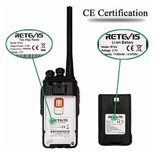  [아마존 핫딜]  [아마존핫딜]Retevis RT24 Walkie Talkie mit Headset Lizenzfrei PMR Funkgerat Set 16 Kanale Lange Reichweite Wiederauflabar EU-Stecker Ladeschale Funkgerate (1 Paar, Schwarz)