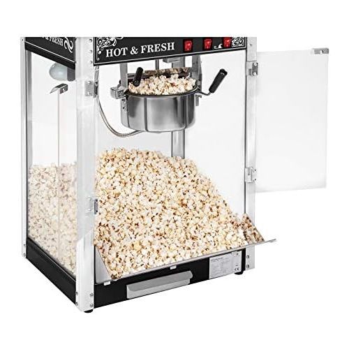  Besuchen Sie den Royal Catering-Store Royal Catering RCPW.16.2 Popcornmaschine retro Popcorn Maker gross Popcorn Bereiter mit Wagen Schwarz