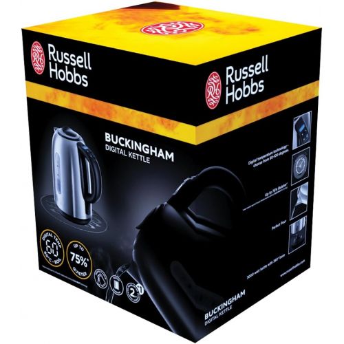  Besuchen Sie den Russell Hobbs-Store Russell Hobbs Digitaler Wasserkocher, Buckingham, 1,7l, 2400W, Temperatureinstellung, LCD-Anzeige 60-100°C in 5 Schritten, Edelstahl, leiser Teekocher, optimierte Ausgusstuelle, 210