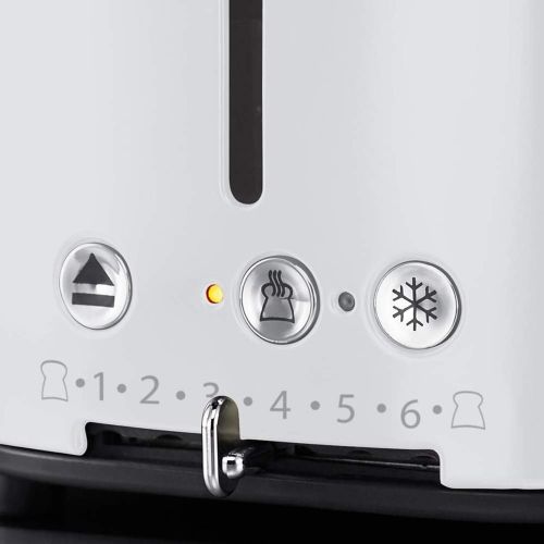  Besuchen Sie den Russell Hobbs-Store Russell Hobbs Toaster Retro weiss, Countdown-Anzeige im Retrodesign, inkl. Broetchenaufsatz, 6 einstellbare Braunungsstufen + Auftau-&Aufwarmfunktion, Schnell-Toast-Technologie, 130