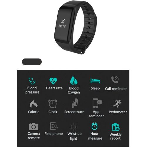  Besuchen Sie den SEITRONIC-Store SEITRONIC Fitness Tracker Herzfrequenz Armband mit Schrittzahler und Pulsuhr in Sportlichem Design TFT Display mit Dockingstadion und Bluetooth 4.1