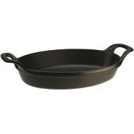 [아마존베스트]Staub 1302123 stapelbare Auflaufform, oval 21 cm, 0,7 L mit mattschwarzer Emaillierung im Inneren der Auflaufform, schwarz