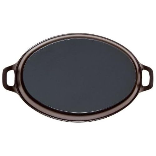  Staub 1302123 stapelbare Auflaufform, oval 21 cm, 0,7 L mit mattschwarzer Emaillierung im Inneren der Auflaufform, schwarz