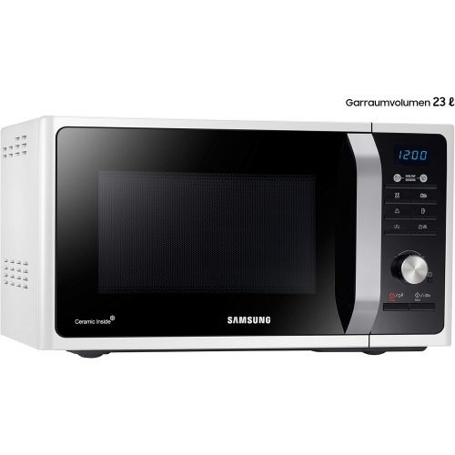 삼성 Besuchen Sie den Samsung-Store Samsung MG23F301TAW/EG Mikrowelle mit Grill / 800 W / 23 L Garraum / 48,9 cm Breite / Keramik-Emaille-Innenraum / 20 Vitalprogramme / weiss