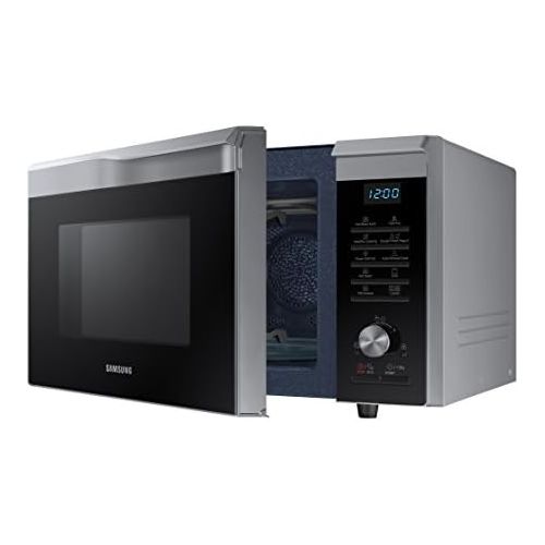 삼성 Samsung Mc28M6055Cs/EcMikrowellenherd mit Grill, 28l, innen aus Keramik, EasyView-Fenster und Backofen -Funktion bis 200°C, 2100W, Grau