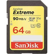 [아마존 핫딜]  [아마존핫딜]SanDisk Extreme 64 GB SDXC Speicherkarte bis zu 90MB/Sek, Class 10, U3, V30, FFP
