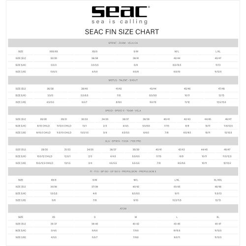  Besuchen Sie den Seac-Store Seac Fuga, Flossen zum Tauchen, Freitauchen und Schnorcheln, Erwachsene, geschlossenem Fussteil, Made in Italy