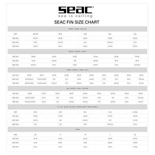  Besuchen Sie den Seac-Store Seac Fuga, Flossen zum Tauchen, Freitauchen und Schnorcheln, Erwachsene, geschlossenem Fussteil, Made in Italy