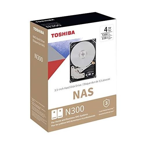  [아마존 핫딜] [아마존핫딜]Toshiba N300 NAS-Festplatte (8,9 cm (3,5 Zoll), SATA, 6 Gbit/s, 7200 U/min, 128 MB) 4TB