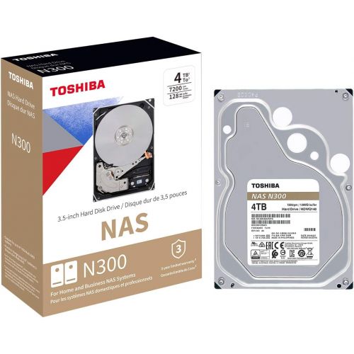  [아마존 핫딜] [아마존핫딜]Toshiba N300 NAS-Festplatte (8,9 cm (3,5 Zoll), SATA, 6 Gbit/s, 7200 U/min, 128 MB) 4TB