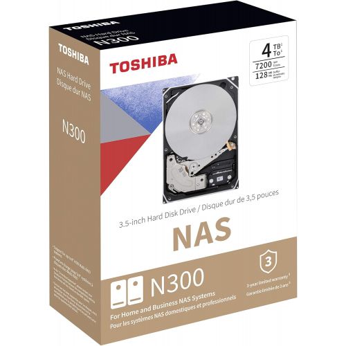  [아마존 핫딜] [아마존핫딜]Toshiba N300 NAS-Festplatte (8,9 cm (3,5 Zoll), SATA, 6 Gbit/s, 7200 U/min, 128 MB) 4TB