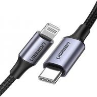 [아마존 핫딜]  [아마존핫딜]UGREEN USB C Lightning Kabel 1M Nylon Ladekabel MFI Zertifiziert kompatibel mit iPhone X, iPhone XS, XS Max, XR, iPhone 8 Plus, iPhone 8, unterstuetzt Power Delivery Schnellladen fue