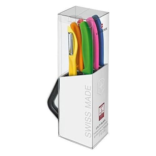  Besuchen Sie den Victorinox-Store Victorinox Swiss Classic 6-tlg. Messerblock bestueckt, Universalschaler, Gemuesemesser, Steakmesser, Tomatenmesser, weiss