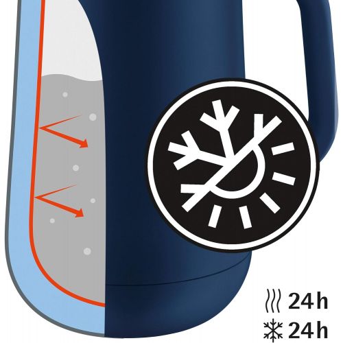 더블유엠에프 Besuchen Sie den WMF-Store WMF Isolierkanne Thermoskanne Impulse prussian, 1,0 l, fuer Kaffee oder Tee Drehverschluss halt Getranke 24h kalt und warm, blau