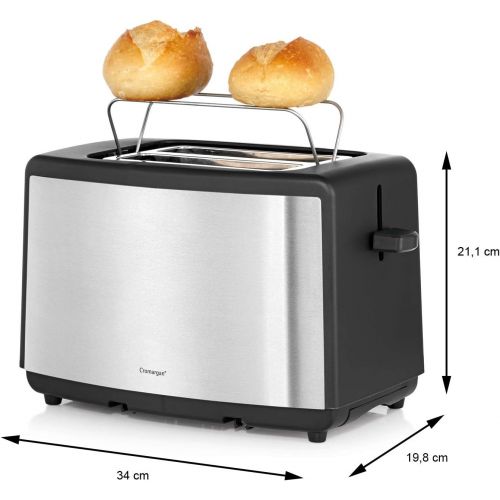 더블유엠에프 Besuchen Sie den WMF-Store WMF Bueno Edition Toaster Edelstahl, Doppelschlitz- Toaster mit Broetchenaufsatz, 7 Braunungsstufen, 800 W, edelstahl matt